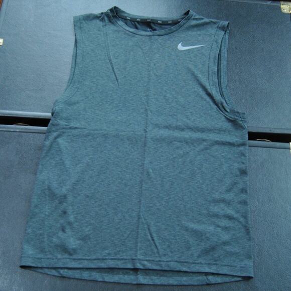 Nike DriFit Medium Dark Gray Tank Top Black - Picture 1 of 4